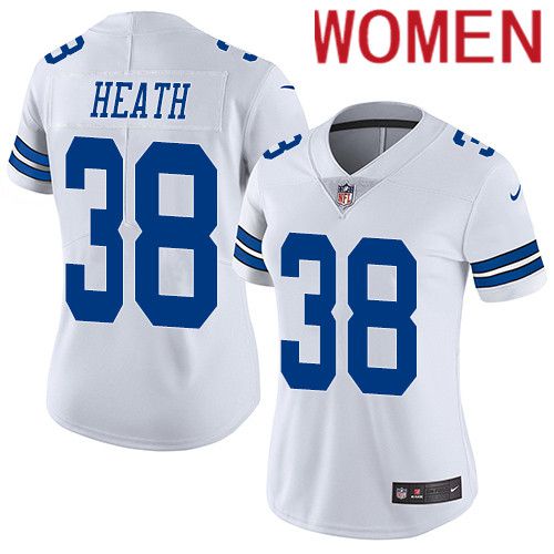 Women Dallas Cowboys #38 Jeff Heath Nike White Vapor Limited NFL Jersey